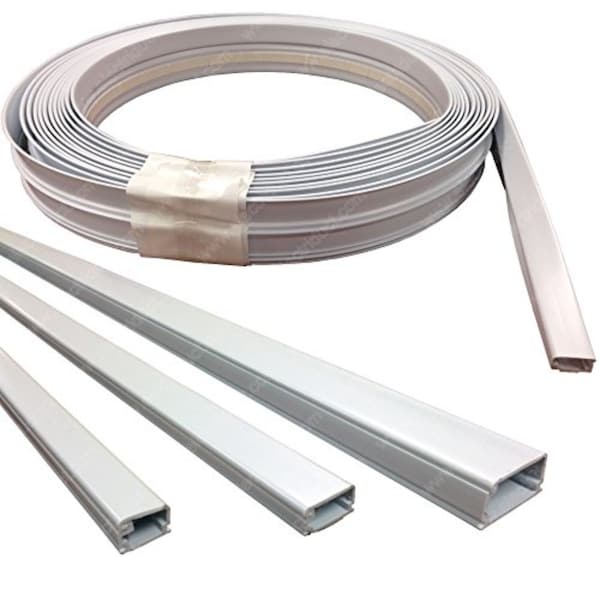 Wire Trak Cover Plate Raceway, 500 Series, 1 in W, 1/2 in H, 100 ft L, White - WT500-100