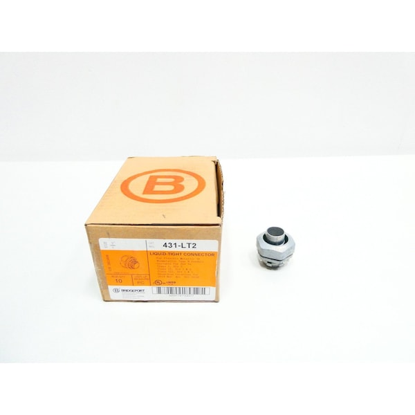 Bridgeport Fittings Conduit Fitting Connector, 3/4 in, Liquid-Tight, Die Cast Zinc, Smooth - 431-LT2