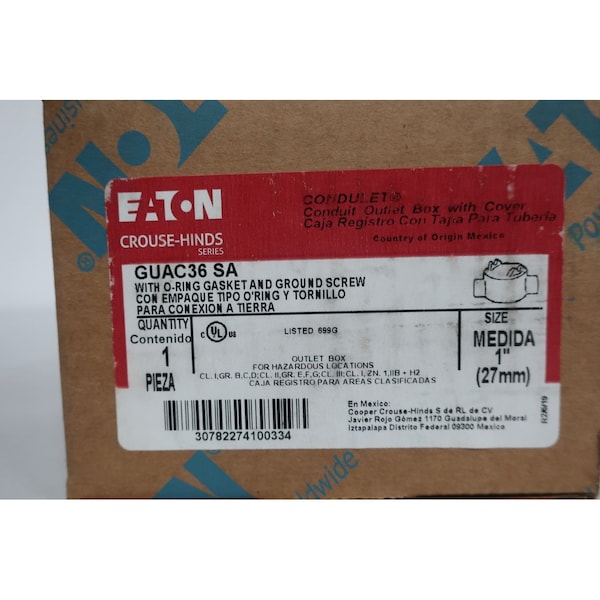 Crouse Hinds Condulet 1in Conduit Outlet Bodies and Box - GUAC36 SA