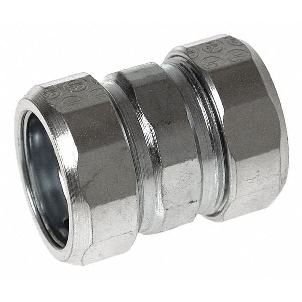 Raco IMC Coupling, 1-1/2 in, Compression, Steel, Zinc Plated, Gray - 1826