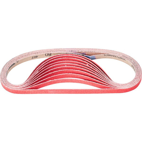 Pferd Coated Belt, Co-Cool, 1/2"x24", 80 Grit, Revestido, 1/2" Ancho, 24" Largo, 80 Grit, Óxido de Cerámica - 49546