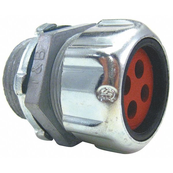 Abb Conduit Fitting Grounding Connector, 1 in, Liquid-Tight, Steel, Silver - 2540-4