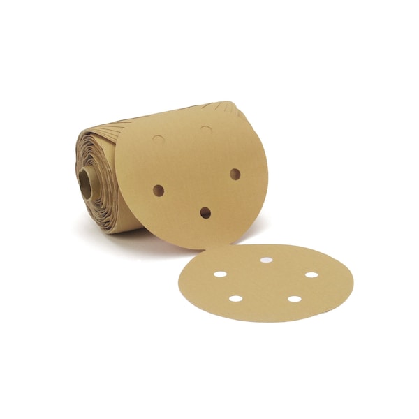 Rollo de discos de lija PSA de 3M, recubierto, 80 granos, medio, óxido de aluminio, 216U, color dorado - 7000118108