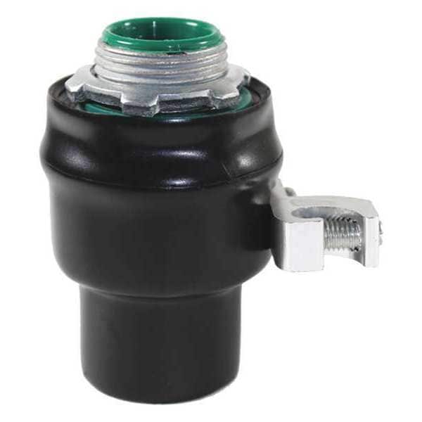 Calbond Conduit Fitting Grounding Connector, 3/4 in, Liquid-Tight, PVC, PVC Coated, Black - PV0700LT75G