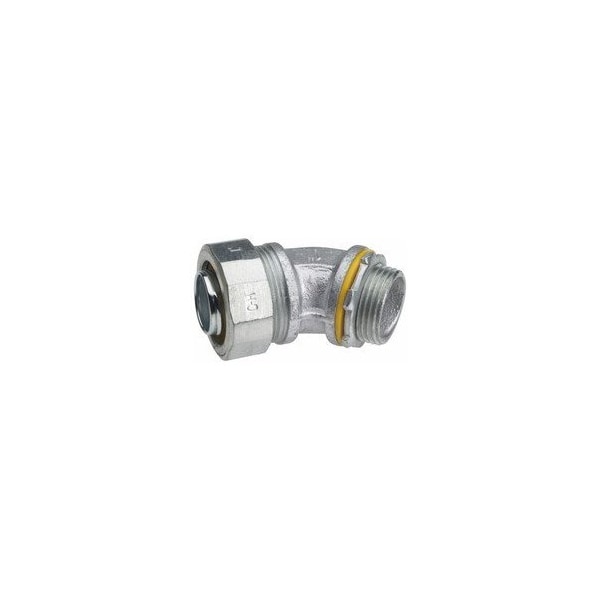 Crouse-Hinds Conduit Fitting Connector, 3/4 in, Liquid-Tight, Iron, Electro Zinc Plated - LT7545