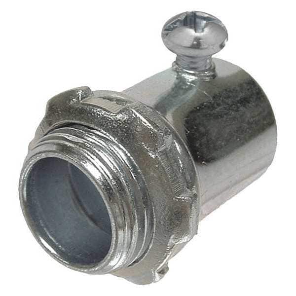 Raco EMT Grounding Connector, 2 in, Set Screw, Steel, Zinc Plated, Gray - 2008