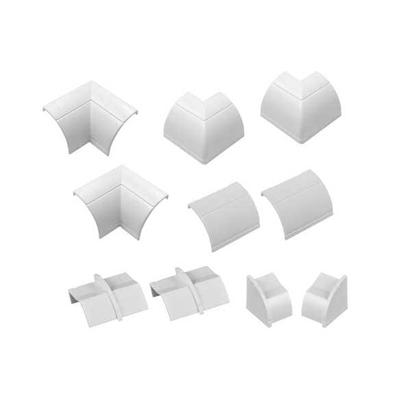 D-Line Accessory Multipack, 1 1/2 in L, 3/4 in W, 1 Channel, PVC, White - US/CLOAP22QSW