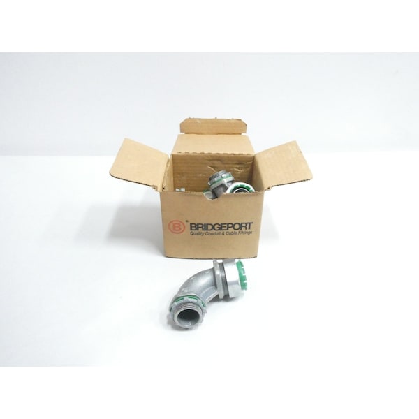Bridgeport Fittings Conduit Fitting Connector, 1 in, Liquid-Tight, Die Cast Zinc, Electro Zinc Plated - 472-LT2