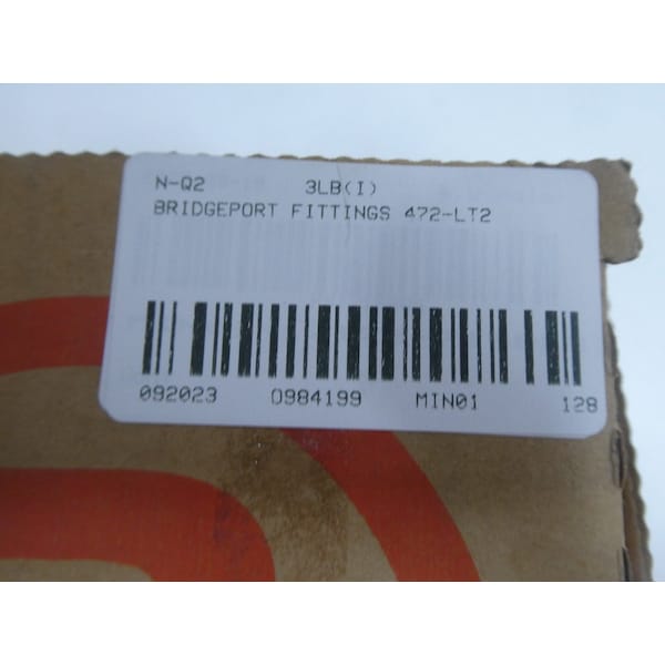 Bridgeport Fittings Conduit Fitting Connector, 1 in, Liquid-Tight, Die Cast Zinc, Electro Zinc Plated - 472-LT2