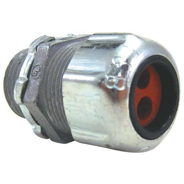 Abb Conduit Fitting Grounding Connector, 1/2 in, Liquid-Tight, Steel, Silver - 2520-2