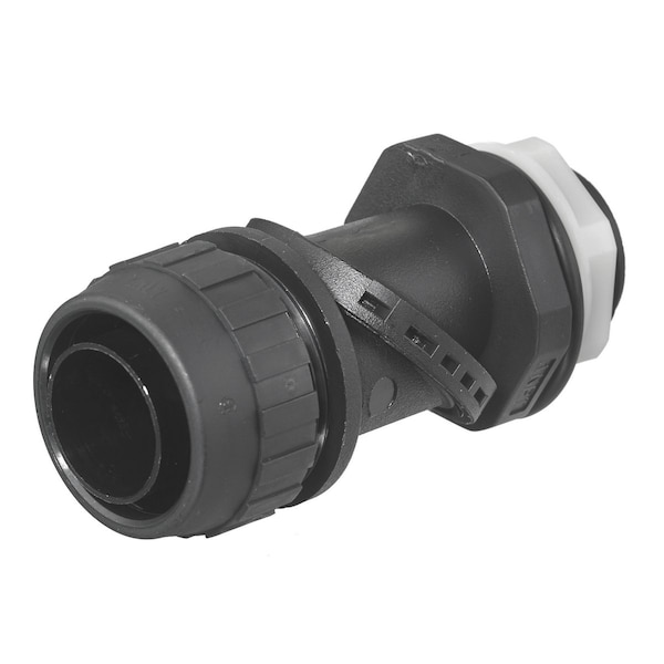 Hubbell Wiring Device-Kellems Conduit Fitting Connector, 1 in, Threaded, Nylon, PVC Coated, Black - PS1009NBK