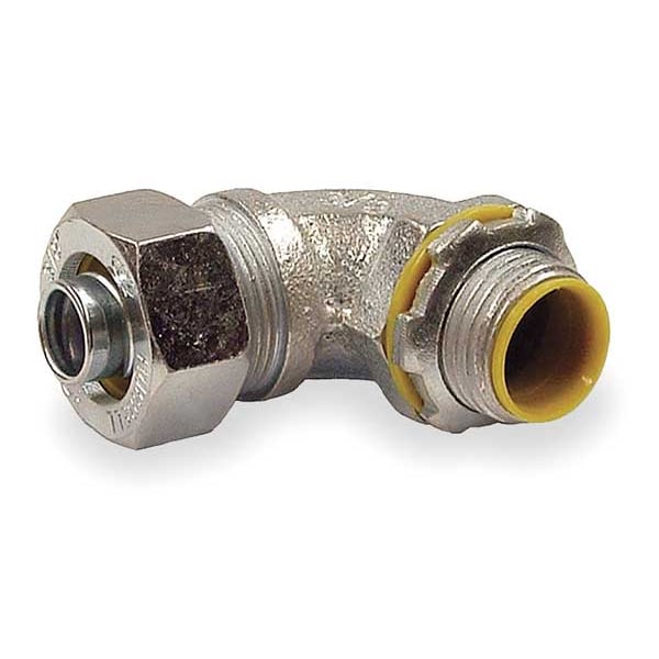Raco Conduit Fitting Connector, 3/8 in, Liquid-Tight, Steel, Electro Zinc Plated, Gray - 3541RAC