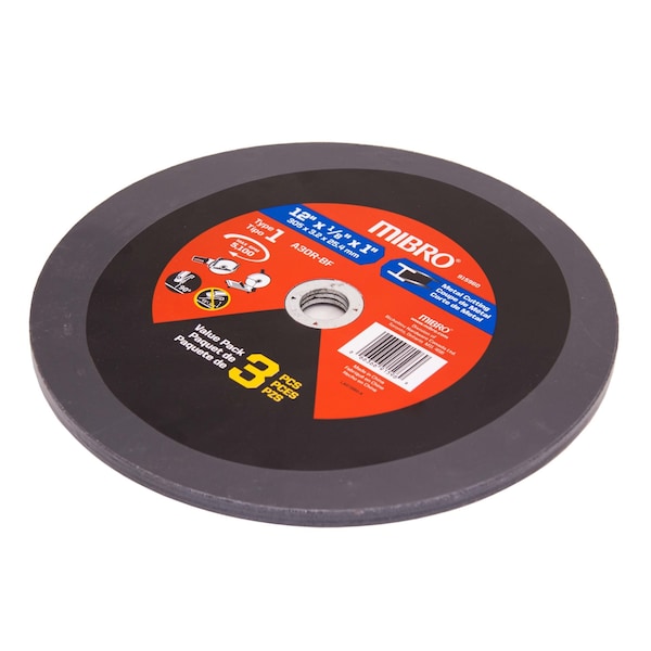 Hoja de corte reforzada de óxido de aluminio de 12 pulgadas (305 mm) para metal, paquete de 3 - 915960