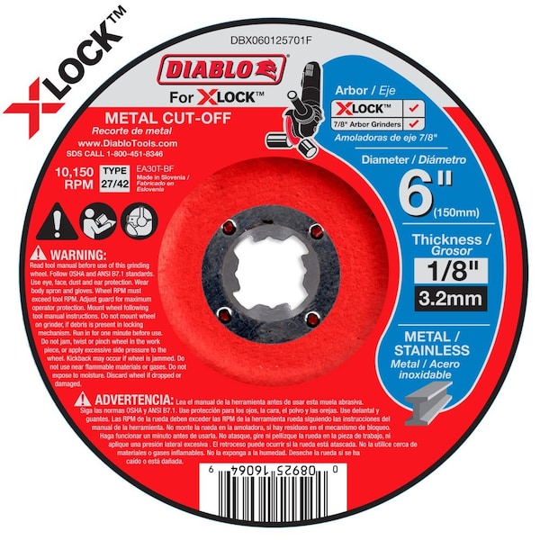 Disco de corte de metal tipo 27/42 Diablo para X-Lock - DBX060125701F