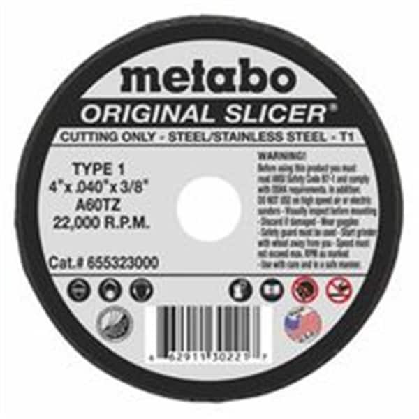 Metabo 469-55323 Tipo 1 Ruedas rebanadoras 4 x 0.040 x 0.38 pulgadas A60Tz - 469-55323