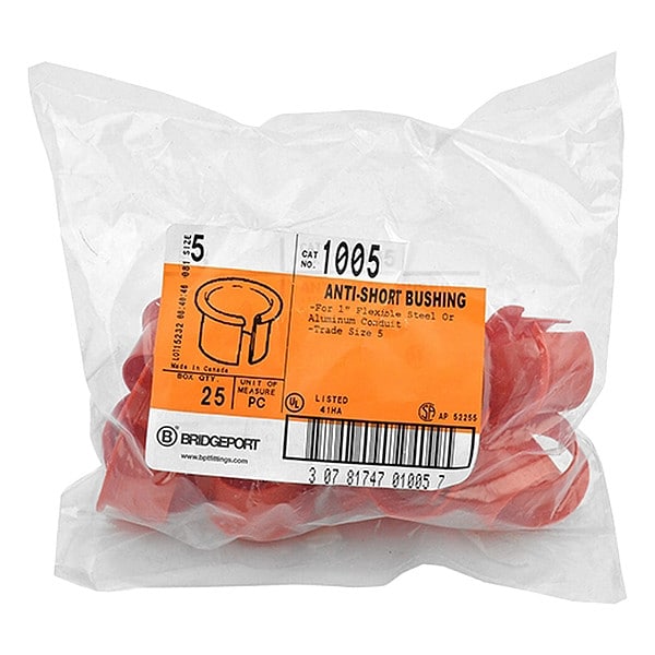 Bridgeport Fittings AC Bushing, 1 in, Plastic, Red - 1005