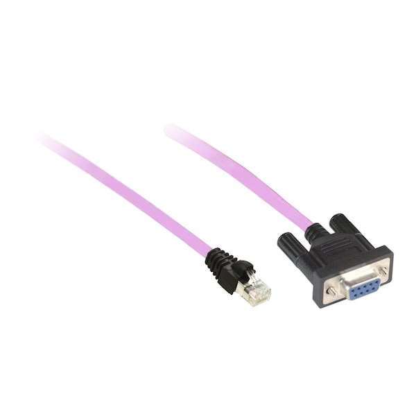 Telemecanique Sensors CANopen preassembled cable, for CANopen bus, 3m, 1 x RJ45, 1 female SUB D 9 - TCSCCN4F3M3T