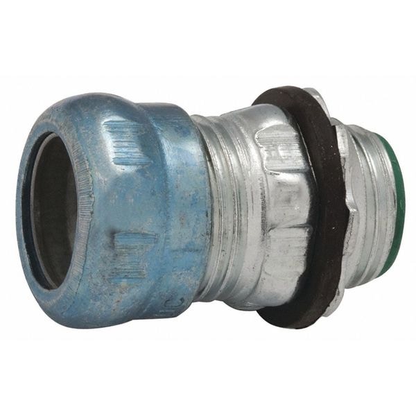 Raco EMT Connector, 3-1/2 in, Compression, Steel, Electro Zinc Plated - 2964RT