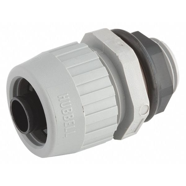 Raco Conduit Fitting Connector, 1 in, Liquid-Tight, Nylon, Electro Zinc Plated, Gray - 4724