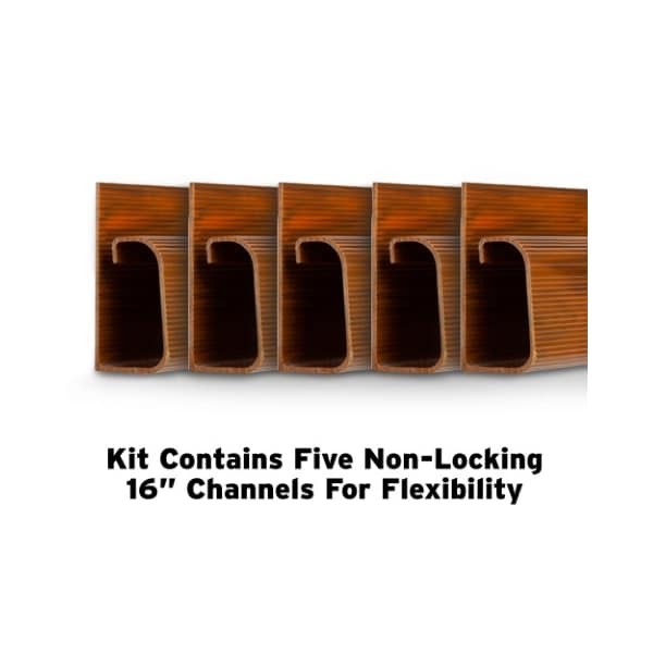 Fleming Supply J Channel Desk Cable Organizer, 5 Brown Raceway, Cord Cover Management Kit for Desks, Offices - 855362BTX