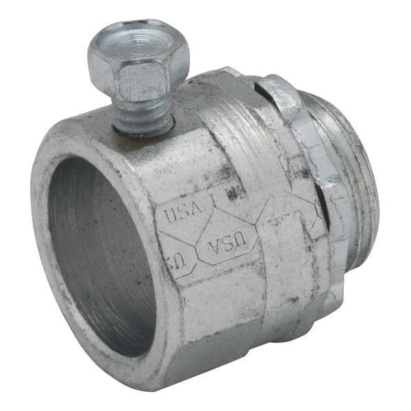 Raco EMT Grounding Connector, 4 in, Set Screw, Steel, Zinc Plated, Gray - 2146