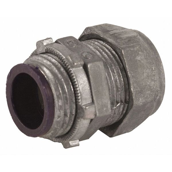 Raco EMT Grounding Connector, 3/4 in, Compression, Zinc Alloy, Plain, Gray - 2833