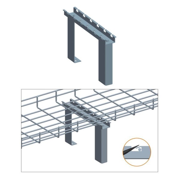 Quest Mfg Cable Tray Cabinet Top Stand, 8", Zinc - CT0017-08-03
