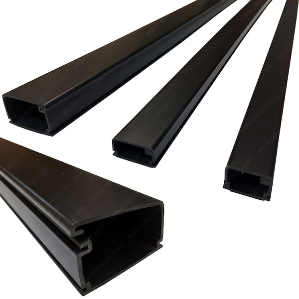 Electriduct Large Latching Surface Raceways- 72"- Case of 20- Black - SR-ED-LG1-CASE-6-BK
