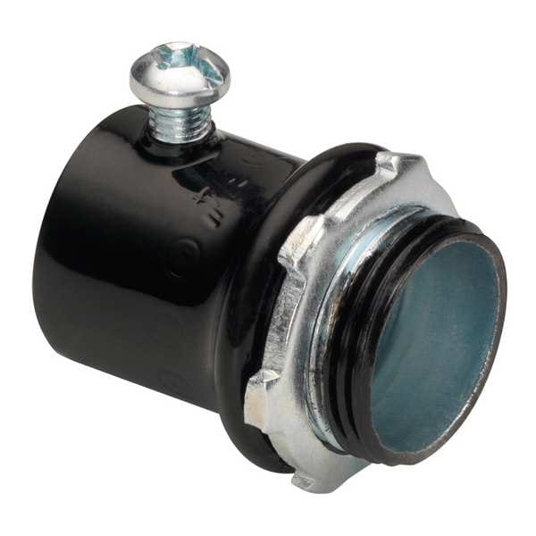 Bridgeport Fittings EMT Grounding Connector, 2 in, Set Screw, Steel, Painted, Black - 235-SBLK