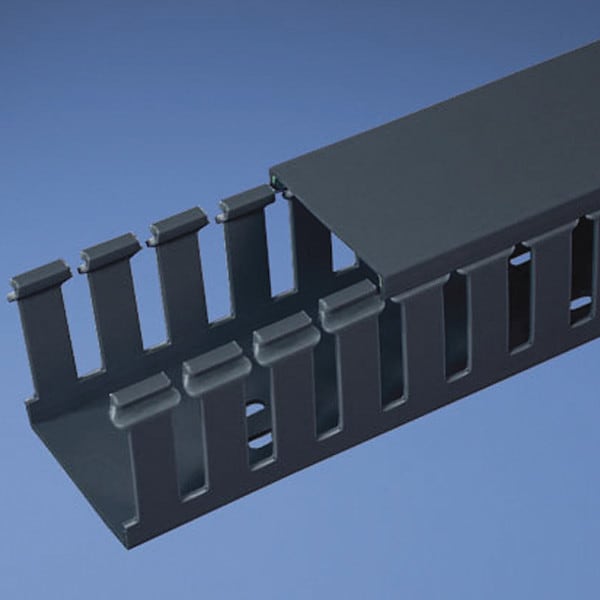 Panduit Base Wiring Duct, Type G, Wide Slot, Black, 4" x 4" x 1' (6-Pack) - G4X4BL6