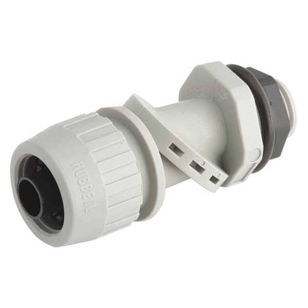 Raco Conduit Fitting Connector, 3/4 in, Liquid-Tight, Nylon, Zinc Plated, Gray - 4733