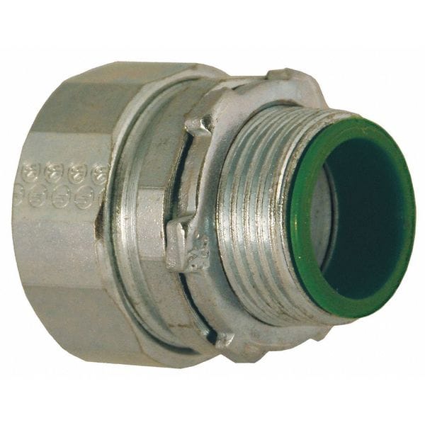 Raco IMC Grounding Connector, 1/2 in, Compression, Steel, Galvanized, Gray - 3802RAC