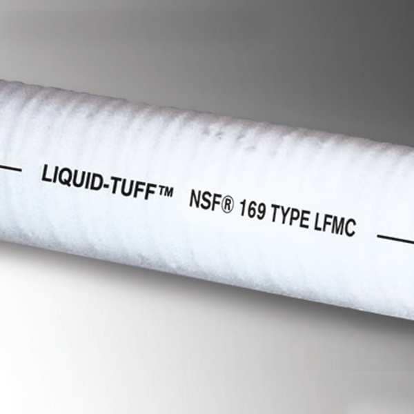 Allied Tube & Conduit Liquid-Tight Flex Metal Conduit, 1/2 in Trade Size, 100 ft, 3 in Bend, Steel, White - SZ02-30-00