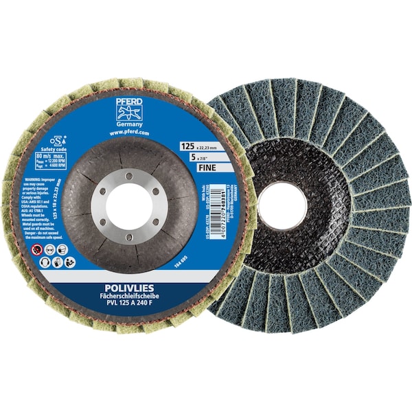 Disco de láminas no tejido POLIVLIES® de 5" - Orificio de eje de 7/8" - Grado fino - 43278