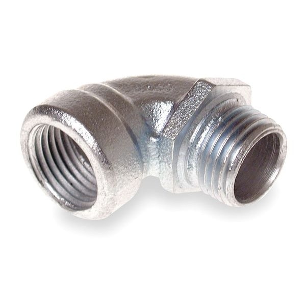 Zoro Select RMC 90 Deg Elbow, 1/2 in, Malleable Iron, Plain - 6XC50