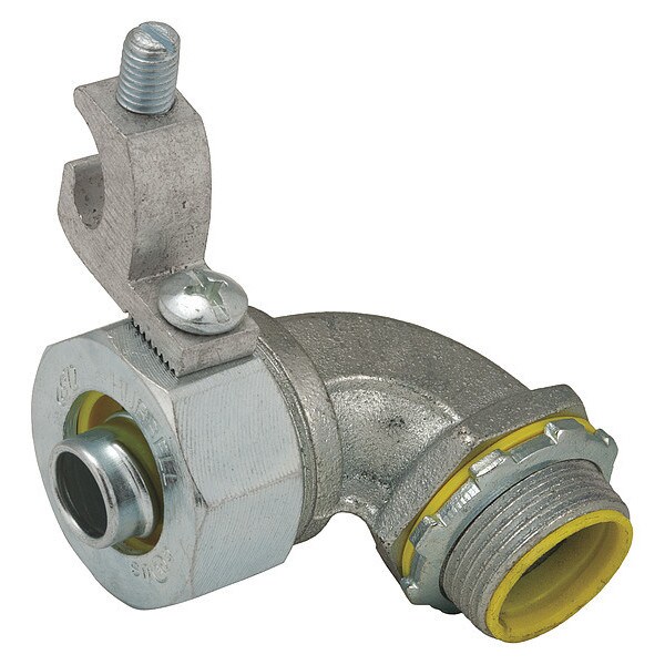 Raco Conduit Fitting Connector, 1-1/2 in, Threaded, Steel, Electro Zinc Plated, Gray - 3546-3