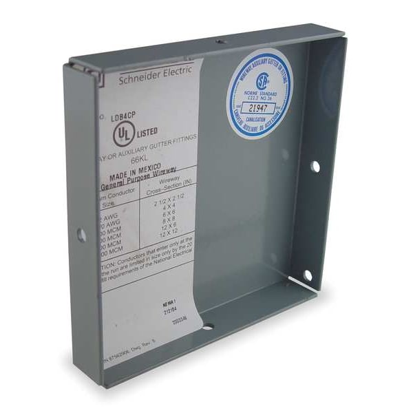 Square D Wireway Closure Plate, 1 Type, NEMA 1 Rating, Steel, ANSI 61 Polyester Powder - LDB4CP