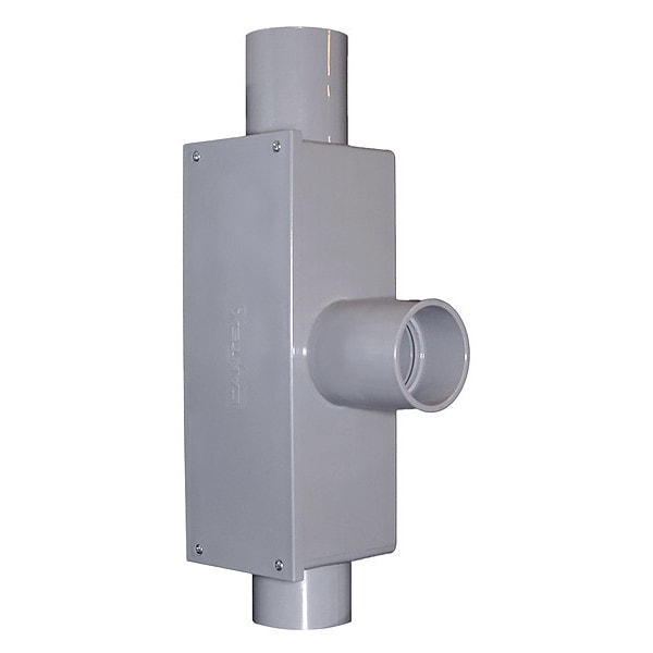 Cantex Conduit Outlet Body, PVC, T, Conduit Outlet Hub Size: 2-1/2" - 5133569