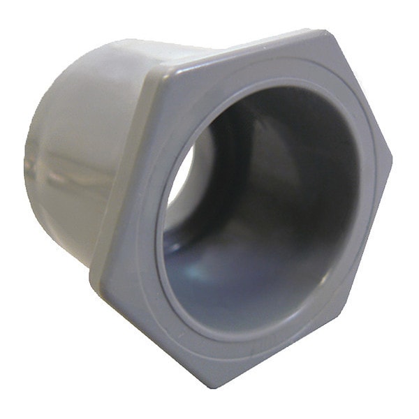 Cantex Conduit Fitting Reducer, 3 in x 2 in, Glue, PVC, PVC Coated, Red - 5140867