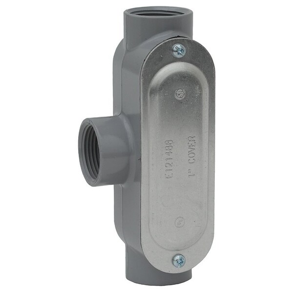 Dottie L.H. Dottie 1-1/4'' T Threaded Conduit Body w/ Cover & Gasket, 2PK - T125CG