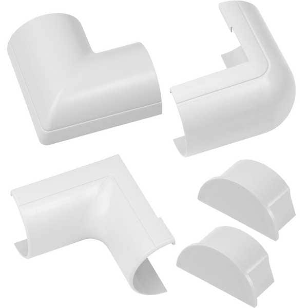 D-Line Accessory Multipack, 3 1/4 in L, 2 in W, 1 Channel, PVC, White - US/CLOAP5025W