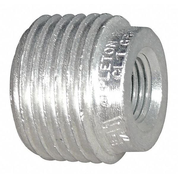Appleton Electric IMC Reducing Bushing, 1-1/4 in x 3/4 in, Threaded, Aluminum, Plain, Silver - RB125-75A