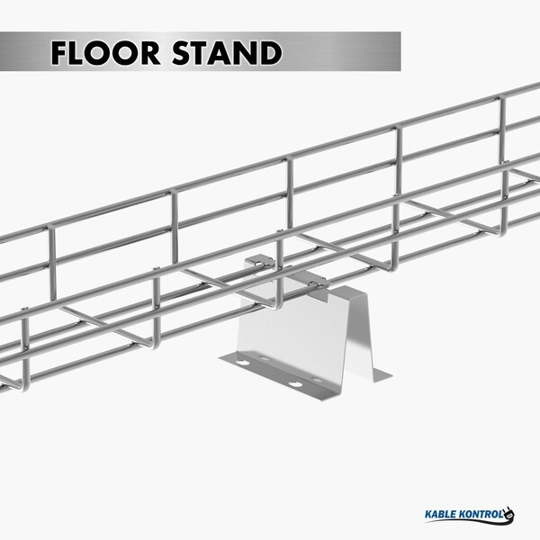 Kable Kontrol 2in Tall Floor Tray Support Stand- 304 Stainless Steel - KK-FS-2-304SS