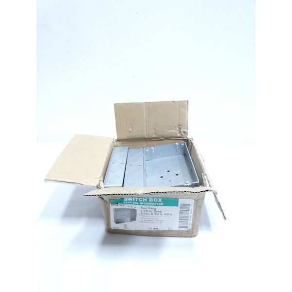 Hubbell 95 TWO GANG SWITCH BOX 1-5/8IN DEEP CONDUIT OUTLET BODIES AND BOX, 5PK - 951