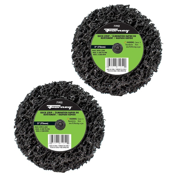 Disco de desbaste de cambio rápido Forney, 3 pulgadas, paquete de 2 unidades de Forney 71952 - 71611