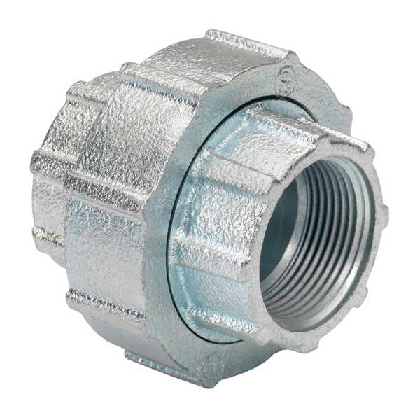 Bridgeport Fittings Rigid Coupling, 1-1/2 in, Threaded, Iron, Plain - 1125-RT