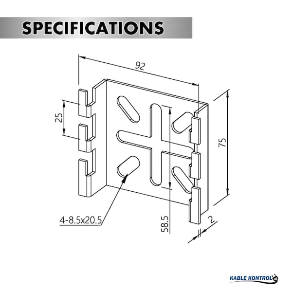 Kable Kontrol Cable Tray Spider Bracket, 304 Stainless Steel - KK-SPDR-304SS