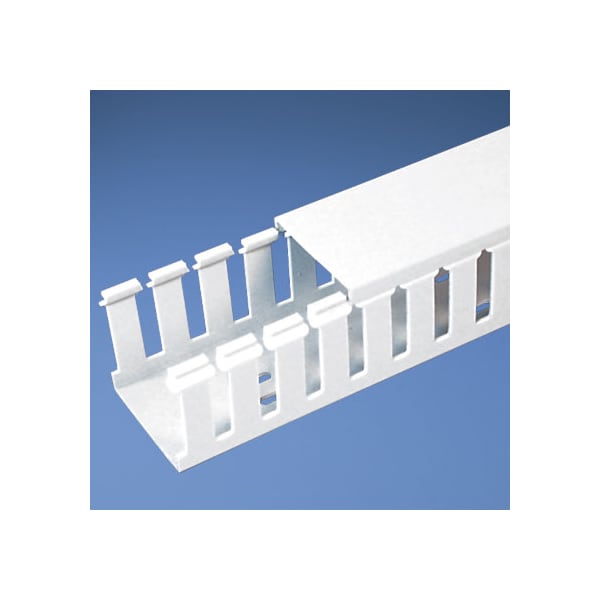 Panduit Base Wiring Duct, Type G, Wide Slot, White, 2" x 2" x 1' (6-Pack), Adhesive - G2X2WH6-A