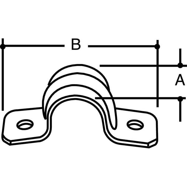 Zoro Select Two Hole Strap, Conduit; EMT Use, 1-1/4 in, Steel, None - 3LV32