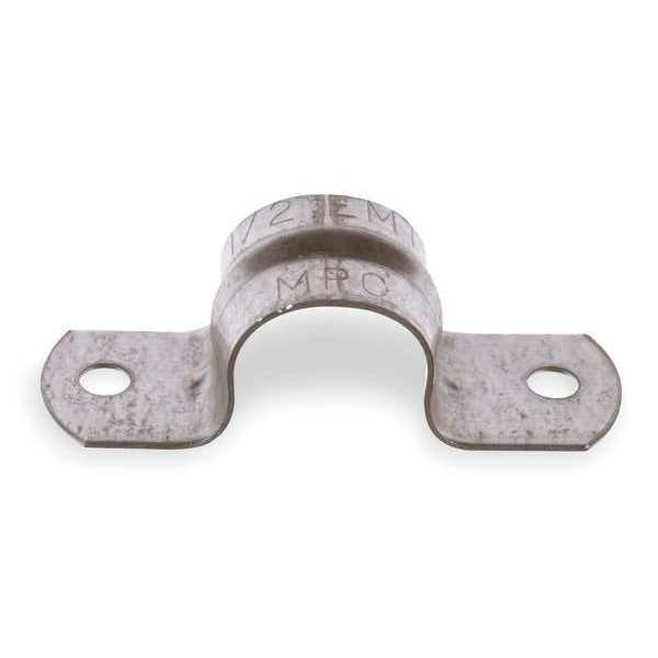 Zoro Select Two Hole Strap, Conduit; EMT Use, 1-1/4 in, Steel, None - 3LV32